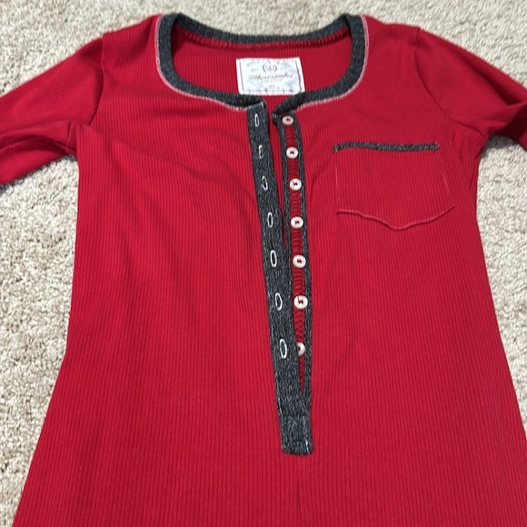 Abercrombie and Fitch Red Gray Onsie Sleepwear XS Lounge - Picture 2 of 5